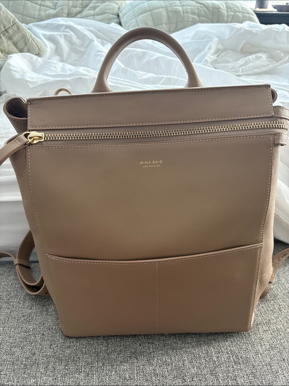 Mina Baie Midi Harper Purse Backpack | Desert | With shoulder strap!